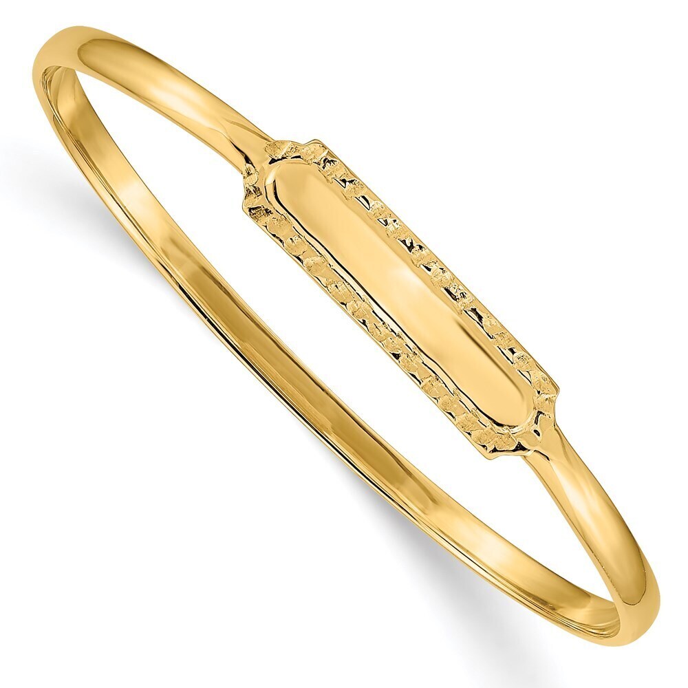 14k Yellow Gold Slip-on ID Bangle Bracelet